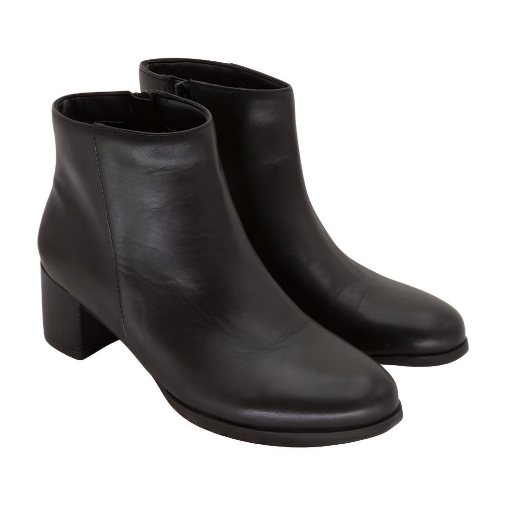 Naturalizer Womens Bay Ankle Boot, Black Wp Leather, Size 8